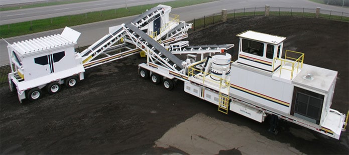 ELRUS self contained portable crushing spread